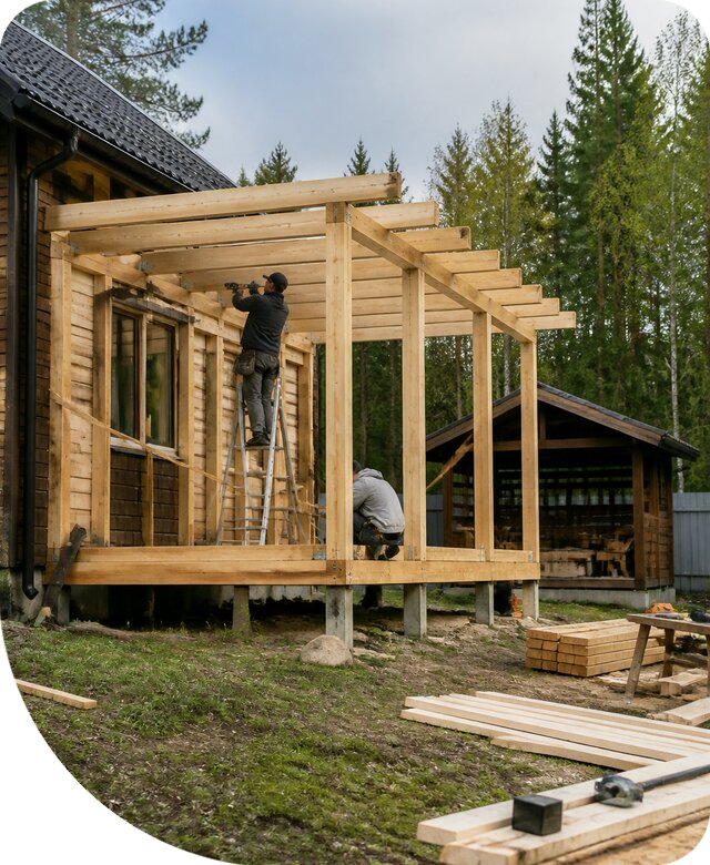 Строительство пристроек и построек на участке в Дзержинске